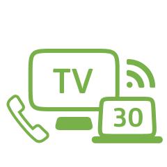 Интернет 30 Мбит/с + Интерактивное ТВ + Домашний телефон